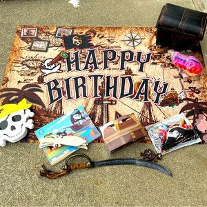 Pirate Birthday Party Pack! 🏴‍☠️ ☠️ Banner, treasure, goodie bags & more!!
